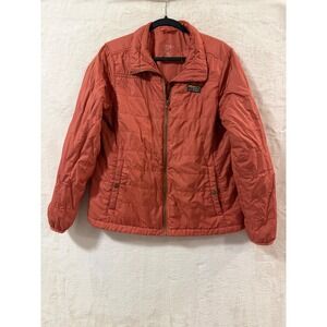 LL Bean PrimaLoft Packaway Jacket Womens Medium Rust Orange Puffer Quilted Coat